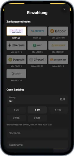 SlotMafia Einzahlung – E-Wallets, Kryptos und Karten mit Sofortbearbeitung